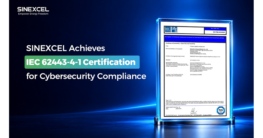 SINEXCEL obtiene la certificaci&oacute;n IEC 62443-4-1 para el cumplimiento de la ciberseguridad