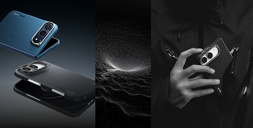The AULUMU ADuo Particle Aramid Fiber Case for iPhone Duo is showcased in Abyss Blue and Polar Black finishes, featuring a universe-inspired particle array design. The AULUMU ADuo Particle Aramid Fiber Case for iPhone Duo is showcased in Abyss Blue and Polar Black finishes, featuring a universe-inspired particle array design.