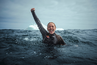 Canadian Molly Carlson Becomes First Woman to Dive off a Free-Standing Iceberg in Newfoundland