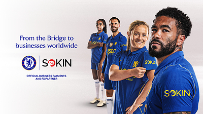Chelsea FC announces multi-year sleeve partnership with Sokin, the business payments and FX platform