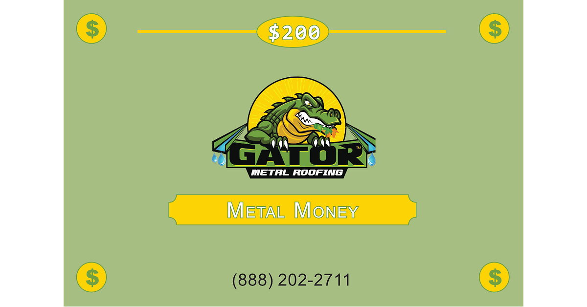 America's #1 Roofing Contractor, Gator Metal Roofing, Is Writing $200 Checks To People Who Spread The Word!