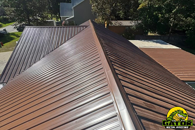 Gator Metal Roofing in the color dark brown, installed on a North Carolina home.