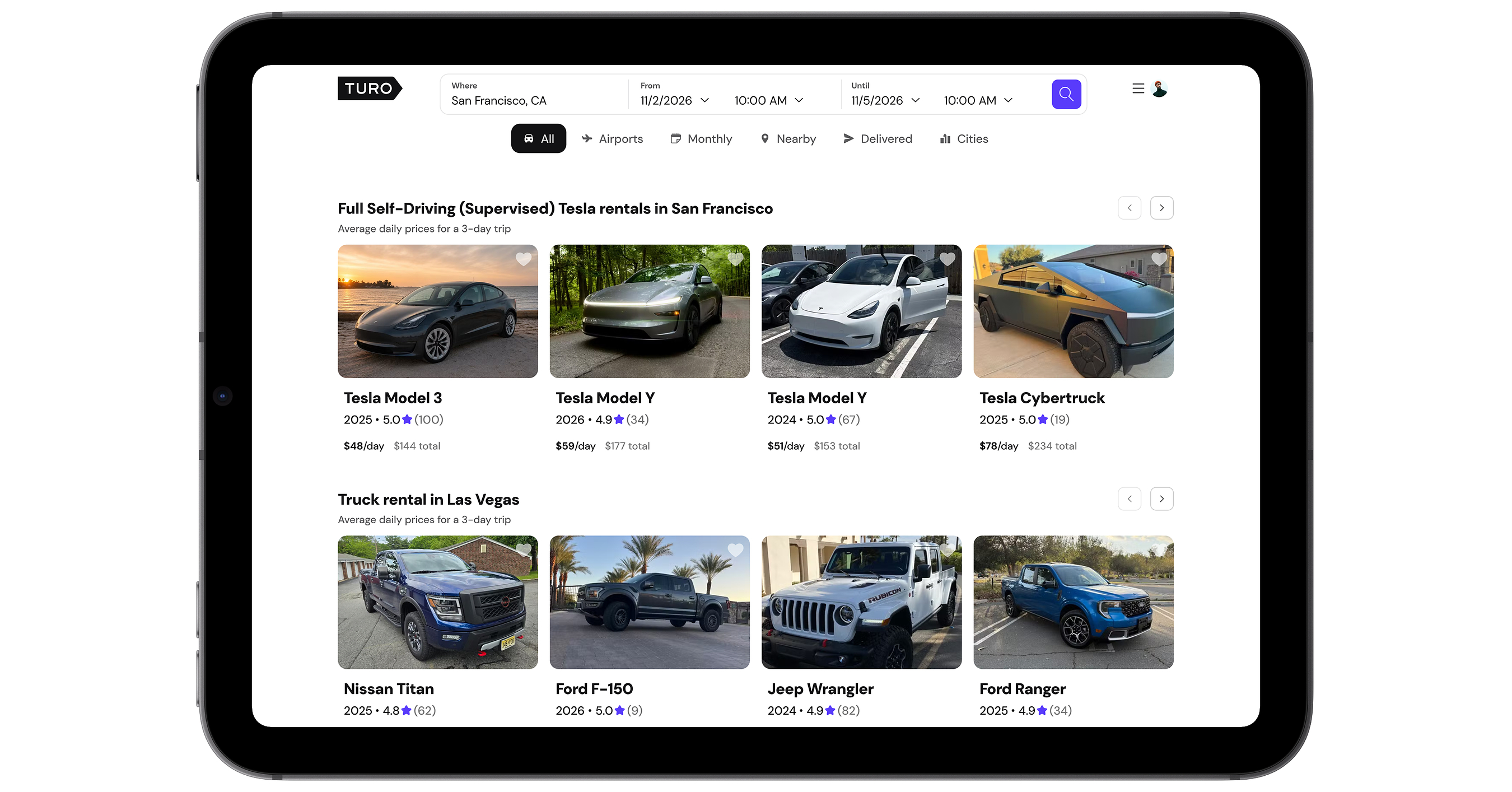 Electro Rent Corp Turo and Tesla Debut Industry-First Self-Driving Rental Experience