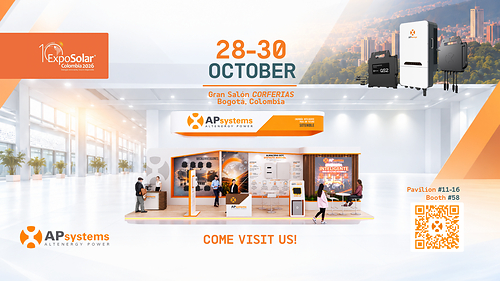 APsystems presentará nuevos microinversores y soluciones de almacenamiento de energía en la Expo Solar Colombia 2026