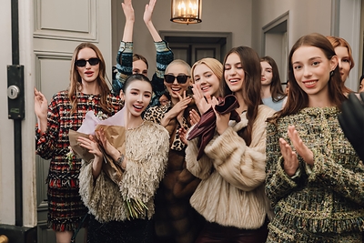 NOTHING NINE Founder and Creative Director Chloe backstage at the Spring/Summer 2027 Paris runway show.