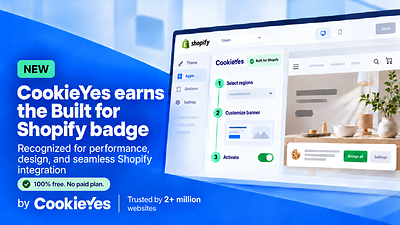 CookieYes erhält das „Built for Shopify"-Siegel für seine Cookie-Einwilligungs-App.