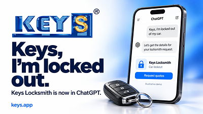 Keys® Launches in ChatGPT, Turning “I’m Locked Out” Into a Locksmith Request