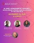 ACLS convenes experts for Nov. 13 panel on AI and humanistic inquiry