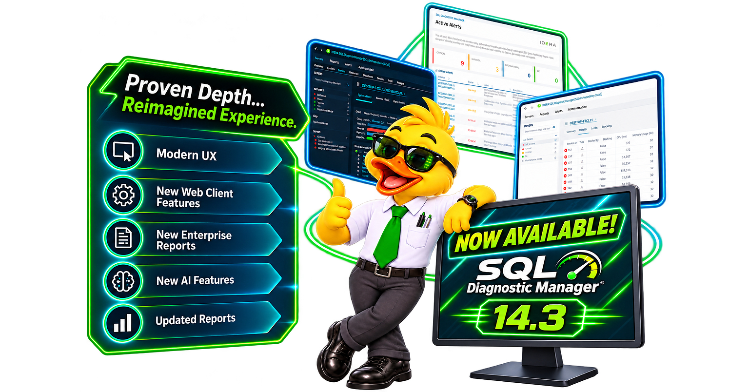 Idera Announces SQL Diagnostic Manager 14.3 with Modernized User Experience and Enterprise-Wide SQL Server Reporting