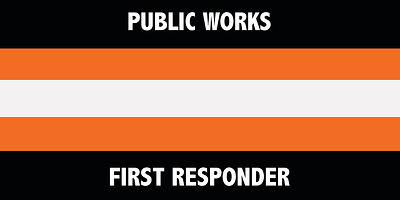 Launched in 2018 by the American Public Works Association, the Public Works First Responder symbol is displayed throughout National First Responders Day (NFRD) to raise awareness among all citizens, government officials, and other first responders about the critical role public works plays in emergency management efforts. Launched in 2018 by the American Public Works Association, the Public Works First Responder symbol is displayed throughout National First Responders Day (NFRD) to raise awareness among all citizens, government officials, and other first responders about the critical role public works plays in emergency management efforts.