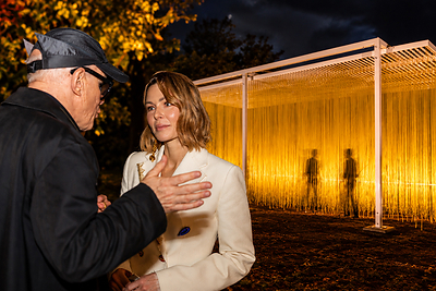 Hans Ulrich Obrist, Artistic Director of Serpentine, and Melanie Nenning Herrera , Director of ORBE  Consultants. Photo: René Lazový.