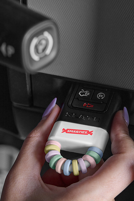 The Smarties x Slate Starter Pack includes a key fob end cap.