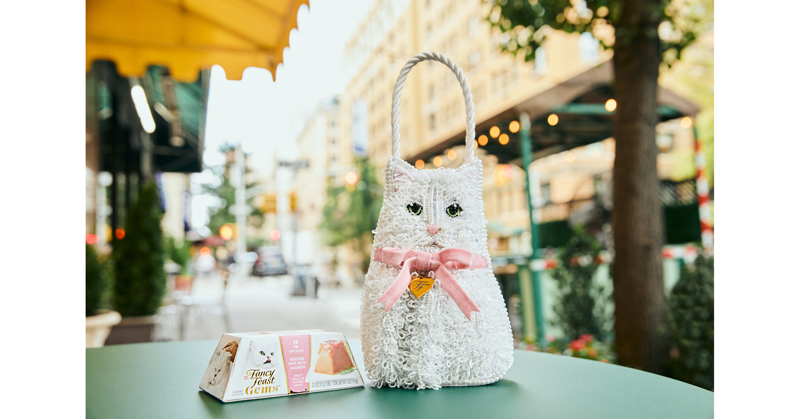 Fancy Feast and Designer Susan Alexandra Debut The Little Gem, a Limited-Edition Micro Bag Inspired by the Iconic Fancy Feast White Cat