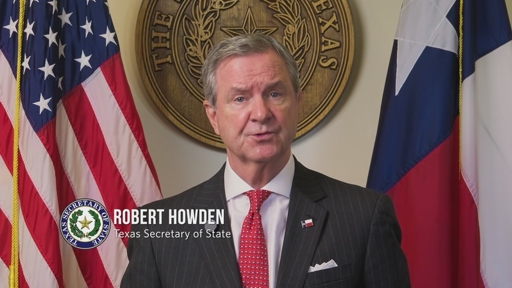 Election Day Is November 3; Secretary Howden Encourages Texans to Vote with Confidence