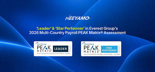 Everest's Group's 2026 Multi-country Payroll PEAK Matrix® assessment highlights Neeyamo’s recognition as a Leader & Star Performer in Global and APAC, and a Major Contender in EMEA Everest's Group's 2026 Multi-country Payroll PEAK Matrix® assessment highlights Neeyamo’s recognition as a Leader & Star Performer in Global and APAC, and a Major Contender in EMEA