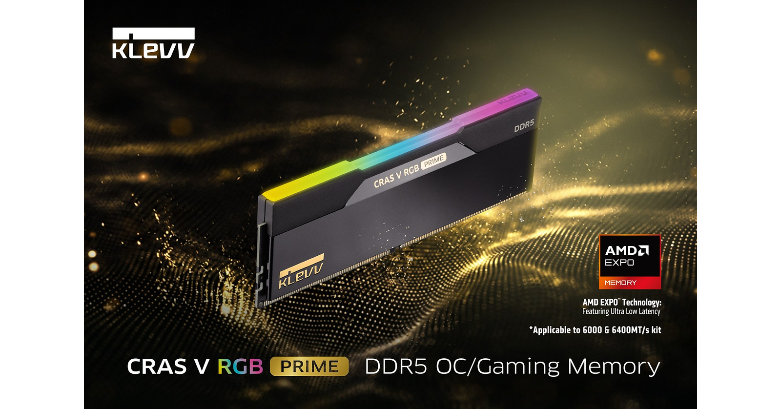 KLEVV UNVEILS ALL-NEW CRAS V RGB PRIME DDR5 GAMING/OC MEMORY