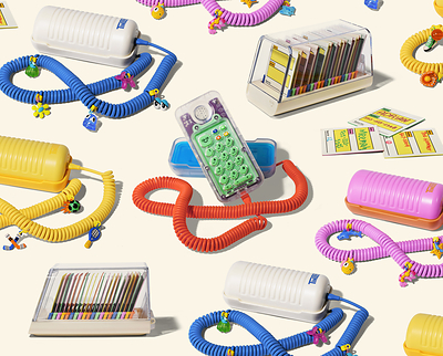 Tin Can holiday collection with the clear Technicaller phone, Contact Keeper and cord charms