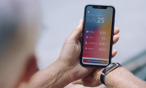 WellPD, Empatica’s wearable device and companion app This image opens in the lightbox