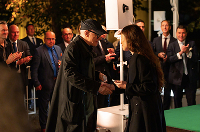 Isabela Herrera Velutini, Britannia Financial Group and Hans Ulrich Obrist, Serpentine Galleries at Soto's exhibition in London. Photo-René Lazový.