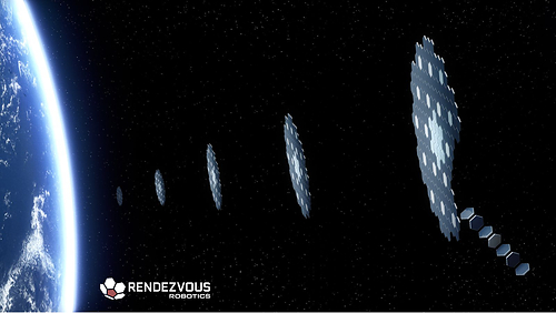Conceptual render of Rendezvous Robotics Spacecraft tiles Conceptual render of Rendezvous Robotics Spacecraft tiles