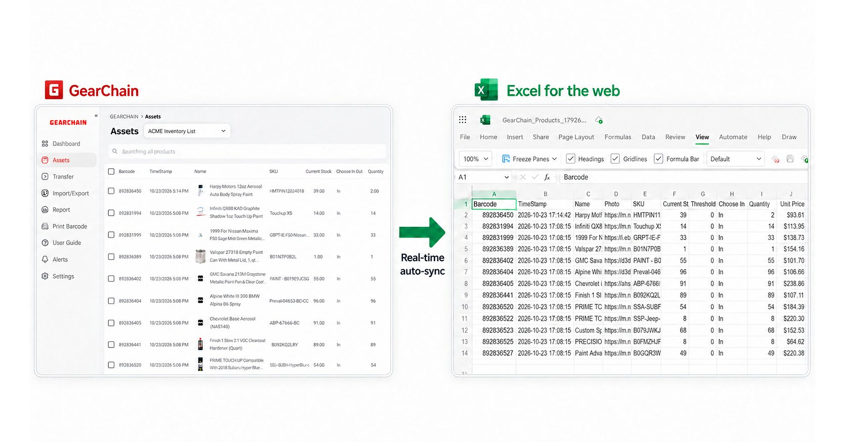 GearChain Brings Live Barcode Inventory Tracking to Excel for the Web
