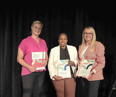 Lancement du rapport : « La voie des passerelles DEP-collégial : une réponse aux besoins de main-d’œuvre technique du secteur minier ».
</p>
<p>De gauche à droite: Isabelle Lessard, Directrice adjointe - Technopédagogie et Pôle d’enseignement supérieur secteur minier, Direction des études au Cégep de l'Abitibi-Témiscamingue, Marie Eva Andriantsara, Conseillère Recherche et Projets à l’Institut national des mines, Christine Duscheneau, Présidente-directrice générale de l’Institut national des mines. Lancement du rapport : « La voie des passerelles DEP-collégial : une réponse aux besoins de main-d’œuvre technique du secteur minier ».
</p>
<p>De gauche à droite: Isabelle Lessard, Directrice adjointe - Technopédagogie et Pôle d’enseignement supérieur secteur minier, Direction des études au Cégep de l'Abitibi-Témiscamingue, Marie Eva Andriantsara, Conseillère Recherche et Projets à l’Institut national des mines, Christine Duscheneau, Présidente-directrice générale de l’Institut national des mines.