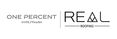 One Percent Holdings and Real Roofing Logos