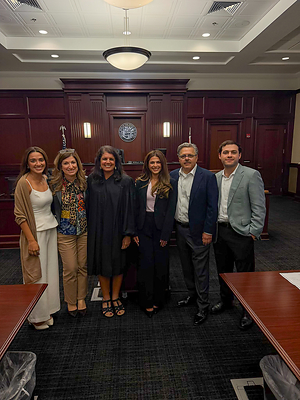 The Farah Family, along with Judge Michelle Kalil, at Layla Farah's swearing-in ceremony. Photo courtesy of Farah & Farah.