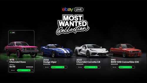 The eBay Most Wanted Collection brings four gaming-inspired vehicles from virtual garage to reality, featuring a 2022 Chevrolet Corvette C8, 1975 Chevrolet Nova, 2006 Dodge Viper and 1992 BMW 325i Convertible. The collection will be auctioned during eBay Live’s first marquee vehicle auction at the 2026 SEMA Show on November 5, hosted by actor and automotive enthusiast Sung Kang alongside automotive creator Hert