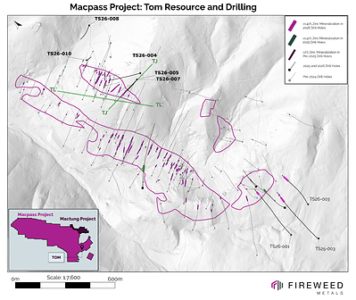Fireweed Intersects 17 m True Width of 17.92% ZnEq at Tom East