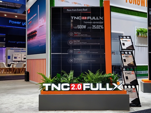 The 500 W TNC 2.0 FULLX G12R-48 on display at All Energy Australia 2026. The 500 W TNC 2.0 FULLX G12R-48 on display at All Energy Australia 2026.