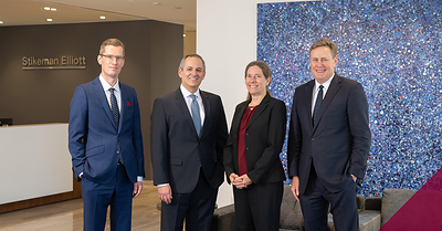 Tim Pavlov, Hartley Lefton, Meaghan Obee Tower, and Stuart Carruthers of the National Insurance & Reinsurance Group in Toronto.