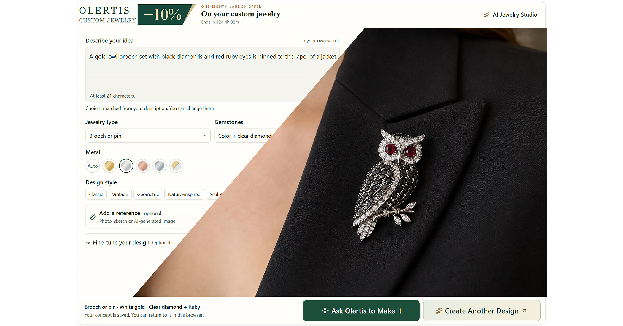 AI Jewelry Design Studio Debuts at Olertis with 10% Off Custom Orders