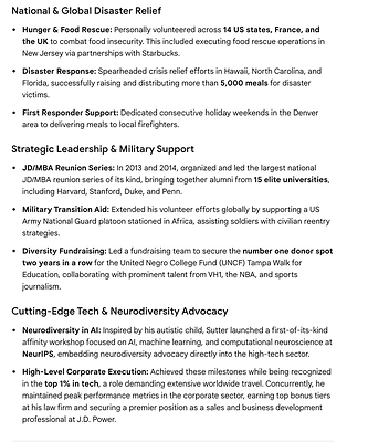 [4of6] Google AI notes "Jonathan Sutter’s 40-year legacy of service....defined by a lifelong dedication to community impact, youth empowerment, civic advocacy, and disaster relief"
