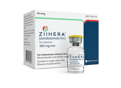 Image of Ziihera (zanidatamab-hrii) Carton and Vial Image of Ziihera (zanidatamab-hrii) Carton and Vial
